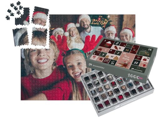 Crea il tuo puzzle calendario dell'avvento con le tue foto - puzzle fotografico da 1000 pezzi, scatola incl.