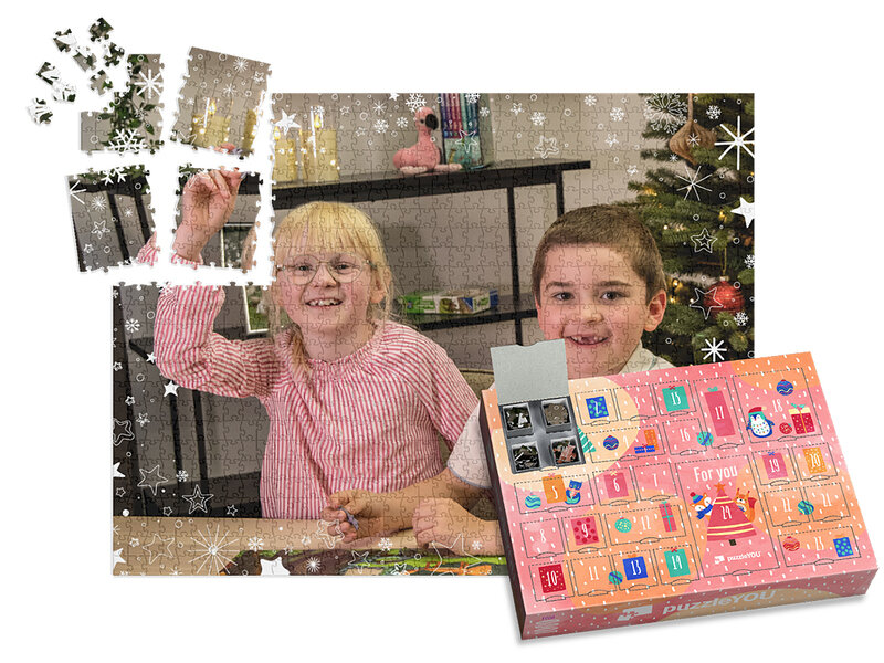 Puzzle-calendario dell’avvento per bambini con le proprie foto