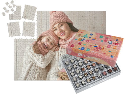 Crea il tuo puzzle calendario dell'avvento con le tue foto - puzzle fotografico da 1000 pezzi, scatola incl.