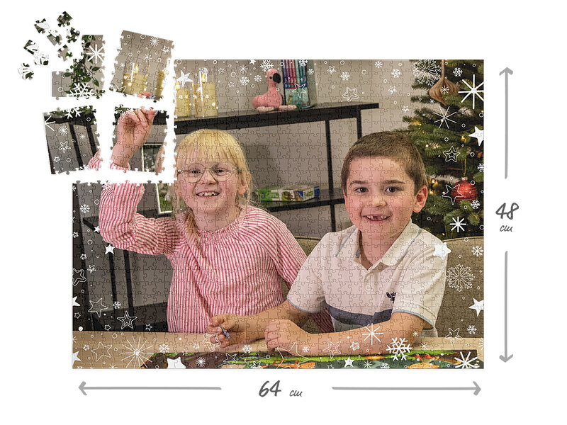 Puzzle da 1000 pezzi suddivisi in 24 giorni - collage natalizio incl. scatola personalizzabile