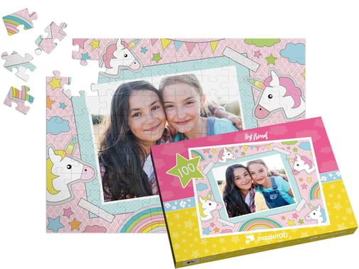 Foto puzzle da 100 pezzi montato, con scatola